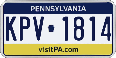 PA license plate KPV1814