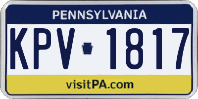 PA license plate KPV1817