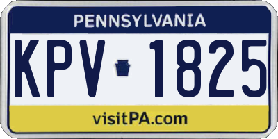 PA license plate KPV1825