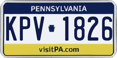 PA license plate KPV1826