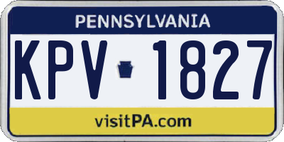 PA license plate KPV1827