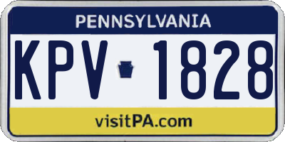 PA license plate KPV1828