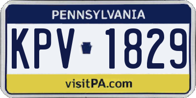 PA license plate KPV1829