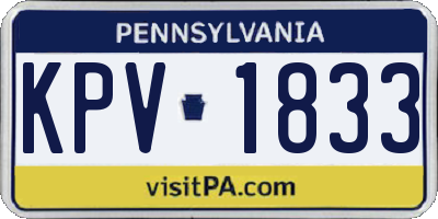 PA license plate KPV1833