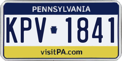PA license plate KPV1841