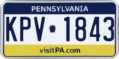 PA license plate KPV1843