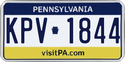 PA license plate KPV1844
