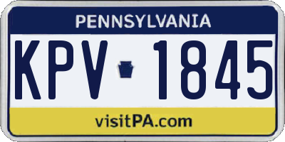 PA license plate KPV1845