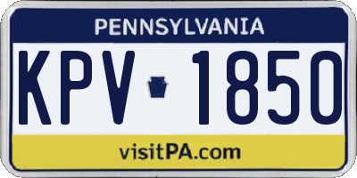 PA license plate KPV1850
