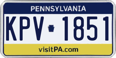 PA license plate KPV1851