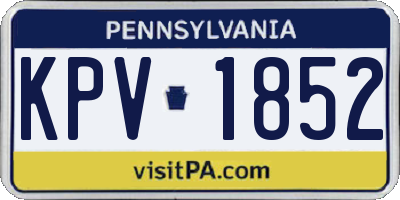 PA license plate KPV1852