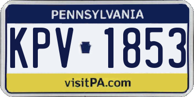 PA license plate KPV1853