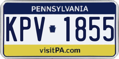 PA license plate KPV1855