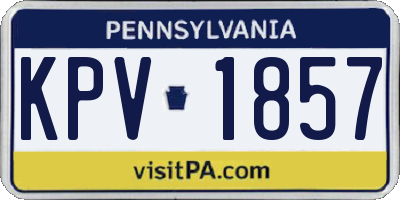 PA license plate KPV1857