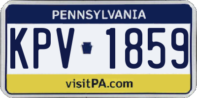 PA license plate KPV1859