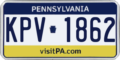 PA license plate KPV1862