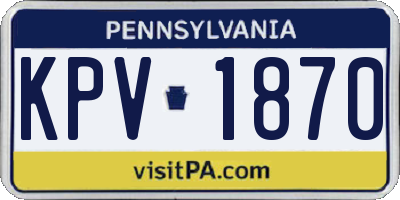 PA license plate KPV1870