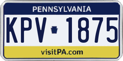 PA license plate KPV1875