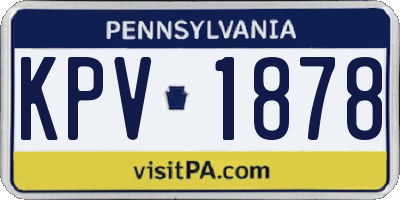 PA license plate KPV1878