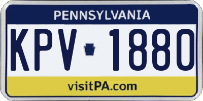 PA license plate KPV1880