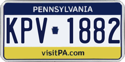 PA license plate KPV1882