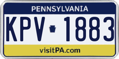 PA license plate KPV1883