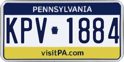 PA license plate KPV1884