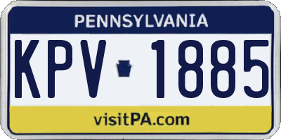 PA license plate KPV1885