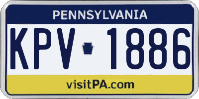 PA license plate KPV1886