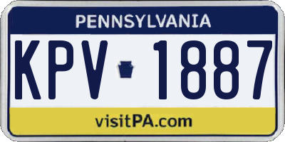 PA license plate KPV1887