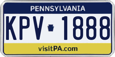 PA license plate KPV1888