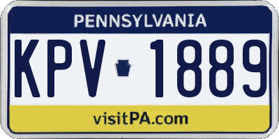 PA license plate KPV1889