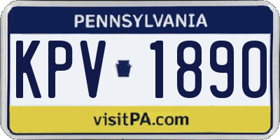 PA license plate KPV1890