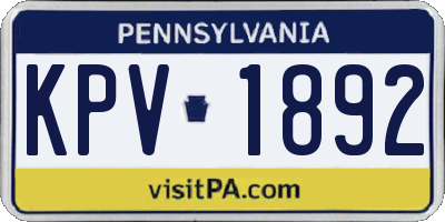 PA license plate KPV1892