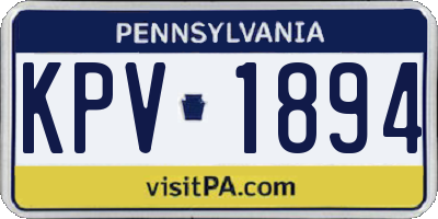 PA license plate KPV1894