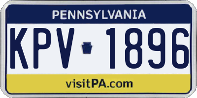 PA license plate KPV1896