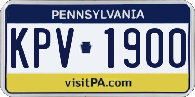 PA license plate KPV1900