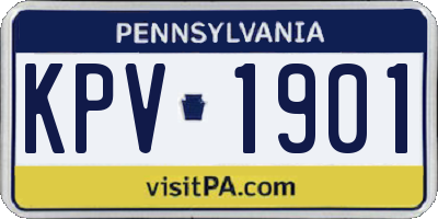 PA license plate KPV1901