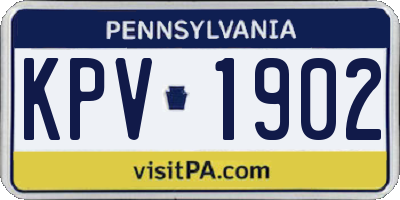 PA license plate KPV1902