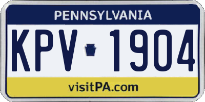 PA license plate KPV1904