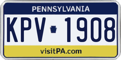 PA license plate KPV1908
