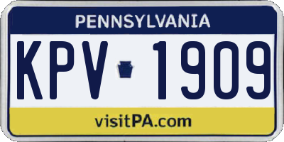 PA license plate KPV1909