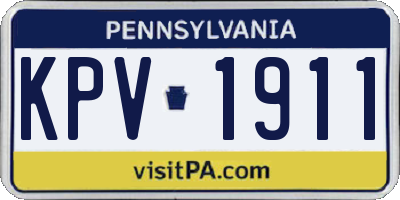 PA license plate KPV1911