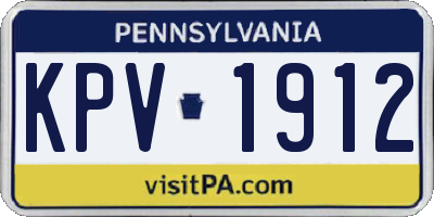 PA license plate KPV1912