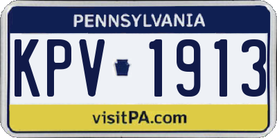 PA license plate KPV1913