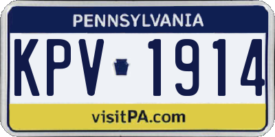 PA license plate KPV1914