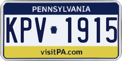PA license plate KPV1915