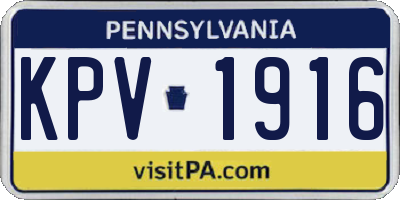 PA license plate KPV1916