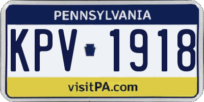 PA license plate KPV1918