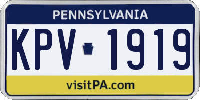PA license plate KPV1919